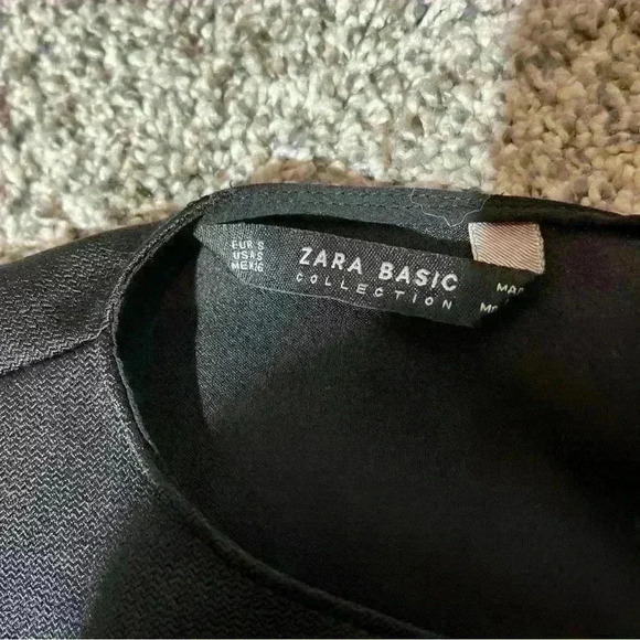 Zara Basic Collection- Top Mixed Media Blouse -striped Black And White Small - Picture 8 of 8